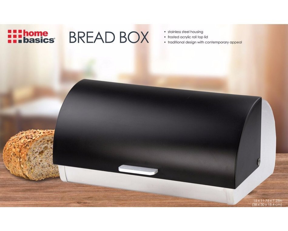 Home Basics Bread Box - Stainless Steel/Frosted N2