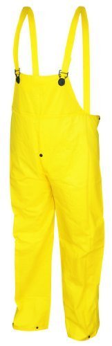 MCR Safety 300BFL Wizard PVC/Nylon Flame Resistant Bib Overall without Fly, Yellow, Large by MCR Safety