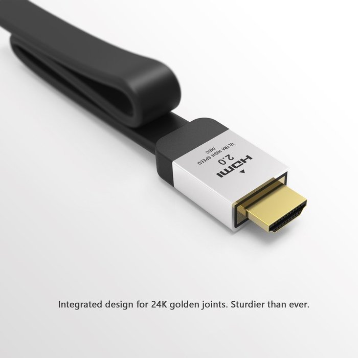HDMI 2.0 Cable Flat, 4K 4096x2160P@60Hz High Speed Hdmi Cable for Xbox PS3\4 PC TV Projector(6 Feet) N4