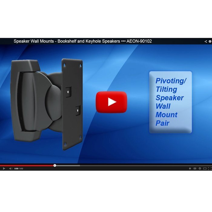 Heavy Duty Speaker Wall Mount - For Bookshelf, Large or Small Speakers N3