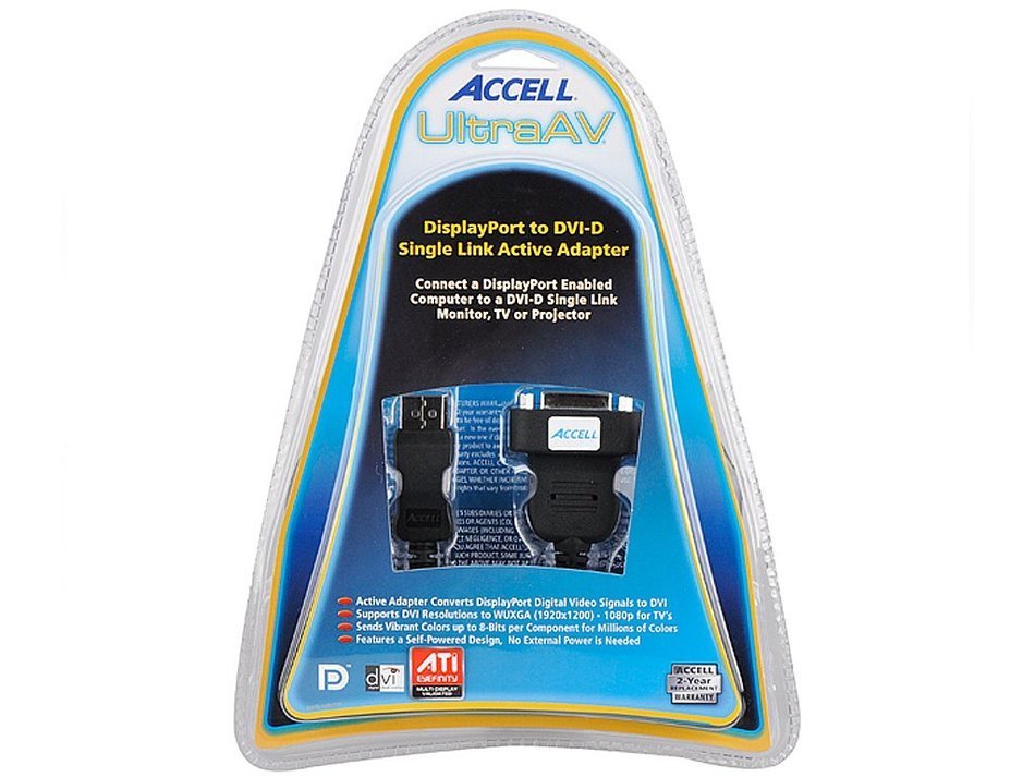 Accell B087B-005B UltraAV DisplayPort to DVI-D Active Single-Link Adapter - AMD Eyefinity&trade; Certified N3