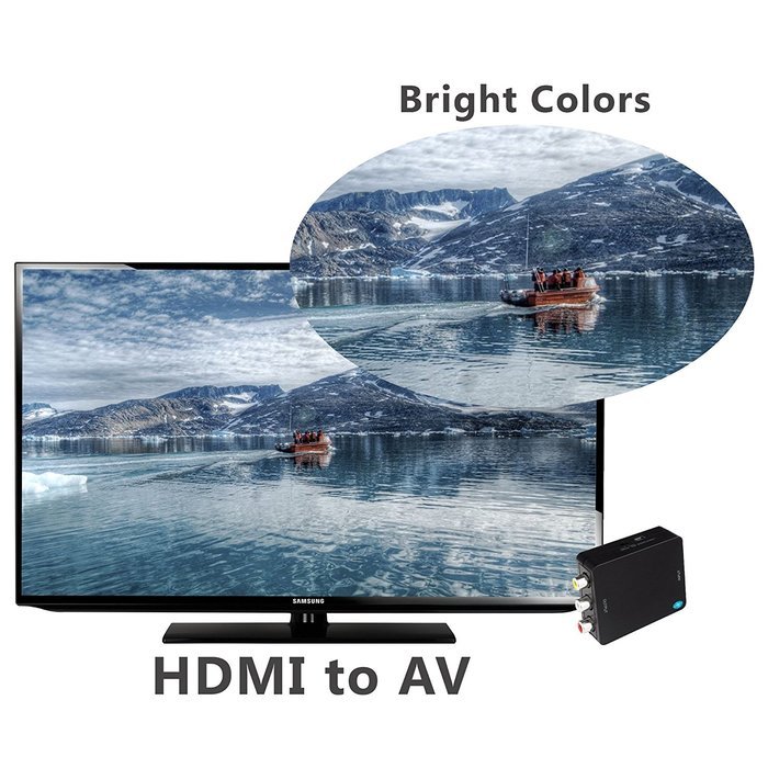 Top Quality Mini HDMI to AV Converter Box 1080p HDMI to AV/CVBS/RCA Composite L/R Adapter PAL/NTSC Format Output... N6