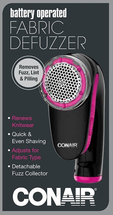 Conair Battery Operated Fabric Defuzzer - Shaver, White N11