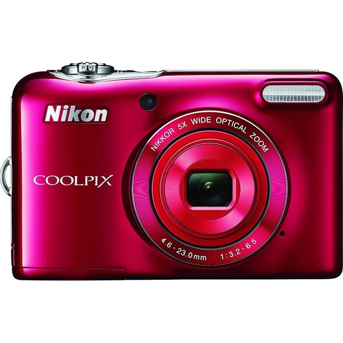 Nikon COOLPIX L32 Digital Camera with 5x Wide-Angle NIKKOR Zoom Lens (Red) (Certified Refurbished) N3