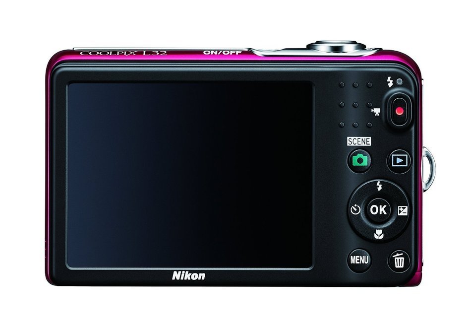 Nikon COOLPIX L32 Digital Camera with 5x Wide-Angle NIKKOR Zoom Lens (Red) (Certified Refurbished) N4