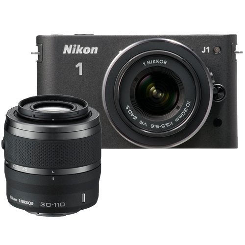 Nikon 1 J1 10.1 MP Digital Camera Body with 10-30mm & 30-110mm VR Lens (Black)