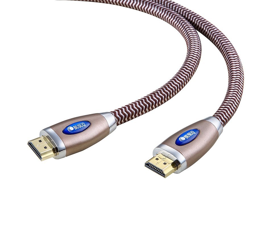 BUSUQ High-Speed Standard HDMI Cable Supports Ethernet, 3D and Audio Return (75 Feet/23 Meter), Black- Red Nylon... N12