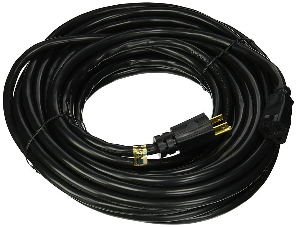 Monoprice 105305 50-Feet 12AWG Power Extension Cord Cable, Black