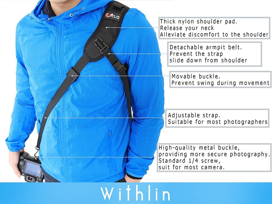 WITHLIN Professional Photography Swift Sport Shoulder Strap for Camera SLR DSLR (Canon Nikon Sony Olympus Pentax... N14