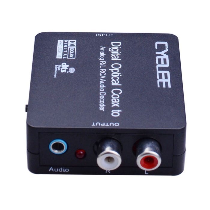 Cyelee Digital to Analog Audio Converter,Volume control,Optical Coaxial Input Switching,192kHz/24bit,RCA L/R 3.5mm... N10