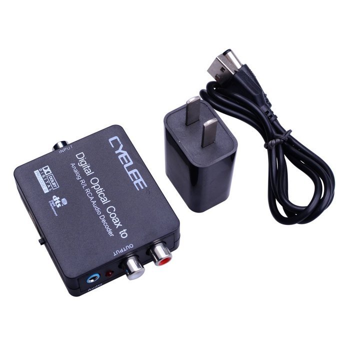 Cyelee Digital to Analog Audio Converter,Volume control,Optical Coaxial Input Switching,192kHz/24bit,RCA L/R 3.5mm... N11