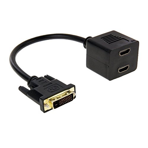 Generic DVI 24+1 Pin Male to 2 x HDMI Female Splitter Cable lenght 29.5cm