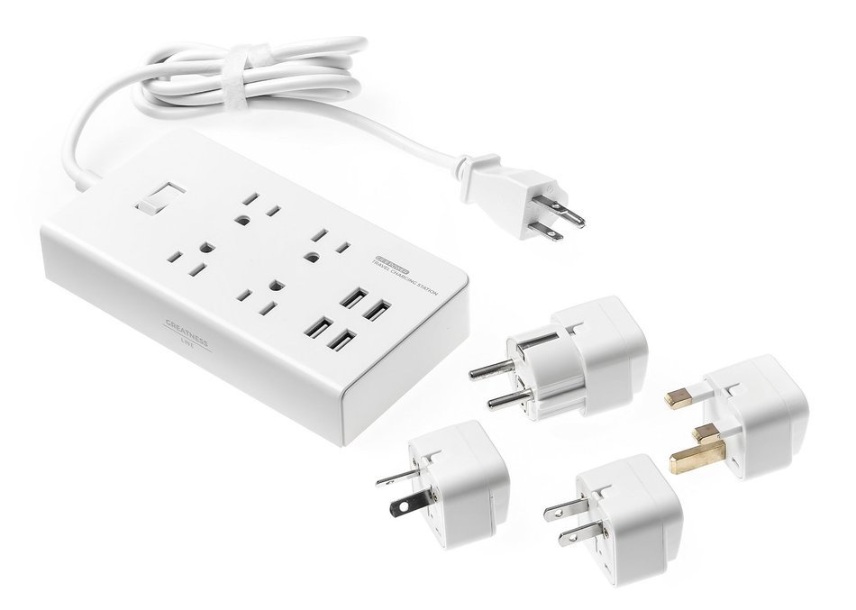GR-8 Power Compact & Slim Travel Charging Station - International Power Adapter - Surge Protector - Power Strip...