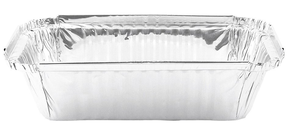 Durable Foil Bread/Loaf Pans 7-1/4" x 3-1/2" x 2" With Lids, 10 Sets. N4