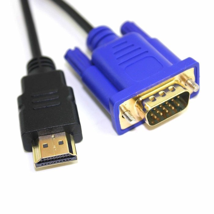 HDMI Gold Male To VGA HD-15 Male 15Pin Adapter Cable 6FT 1.8M 1080P N2