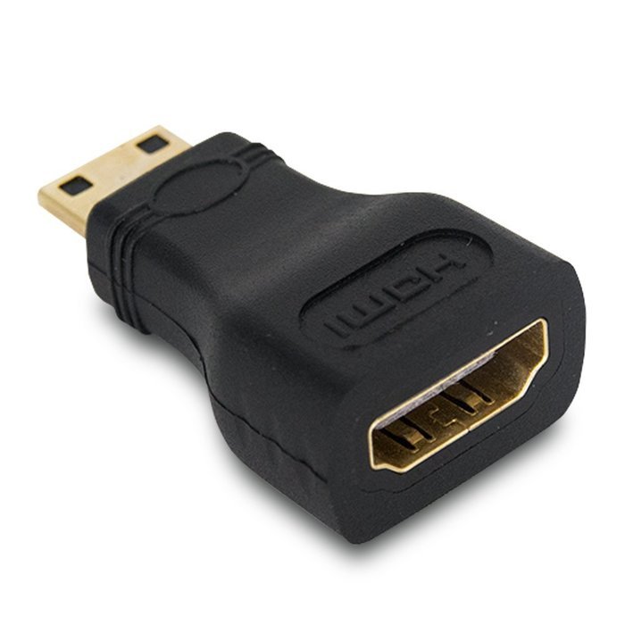 MILAPEAK (2 in 1) Mini-HDMI + Micro-HDMI Male to HDMI Female Adapter with Gold Plated, Black N19