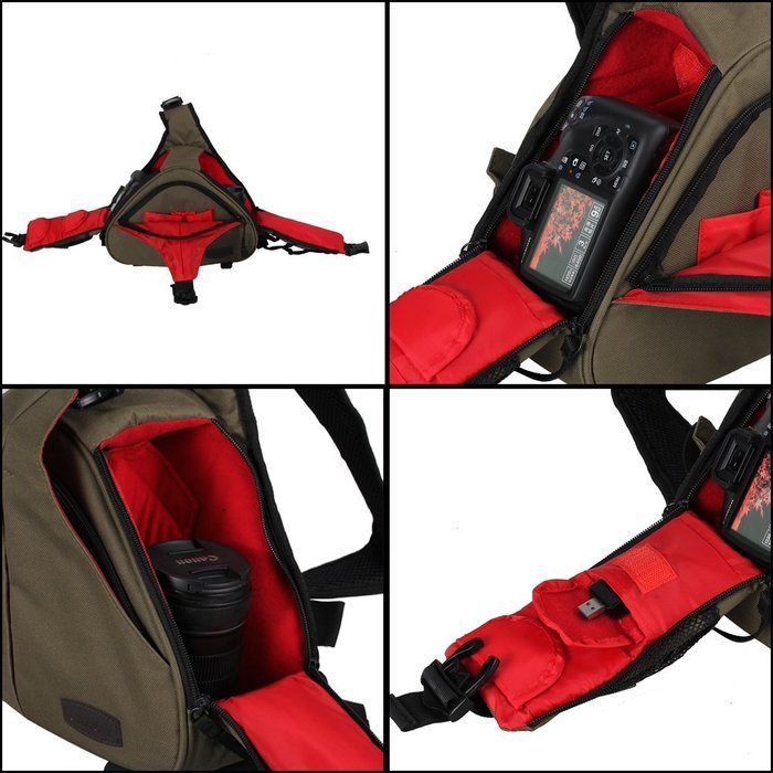 Foxpic CADEN Waterproof Nylon Shoulder Backpack SLR Camera Sling Bag for Canon Nikon Sony Pentax and other Digital... N5