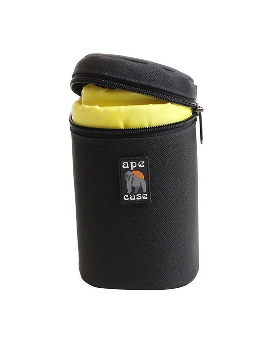 Ape Case ACLC12 Zippered Adjustable or Attachable Large Case for Lenses (Black/Yellow) N2
