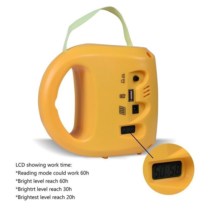 Wosports Solar Emergency Radio MP3 Speaker,LED Rechargeable Lantern Mobile Phone Charger N6