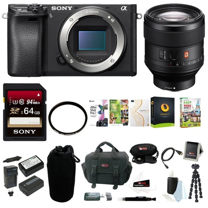 Sony a6300 Mirrorless Camera (Body Only) +Sony FE 85mm f/1.4 GM Lens w/64GB ACC N2