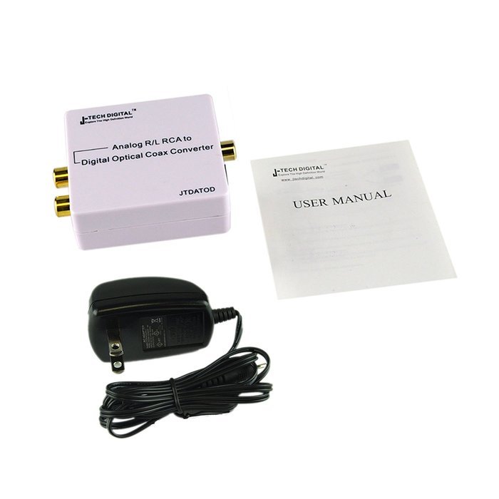 J-Tech Digital &reg; Optical SPDIF Toslink / Coaxial Digital to Analog Audio Decoder Converter with PCM , 5.1 Dolby... N19