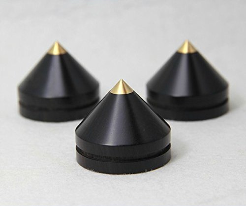 LuguLake Ultra Premium Ebony Wood Speaker Spike Set for Amplifier/Studio Monitor/CD Player/TV Speaker, 4 Packs N3