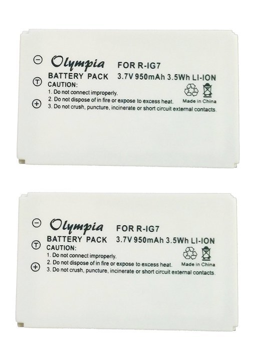 2 Pack R-IG7 Battery for Logitech 720, 850, 880, 885, 890 Pro, H880, 900 and Harmony One Universal Remotes