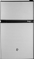 GE CleanSteel Double-Door Compact Refrigerator