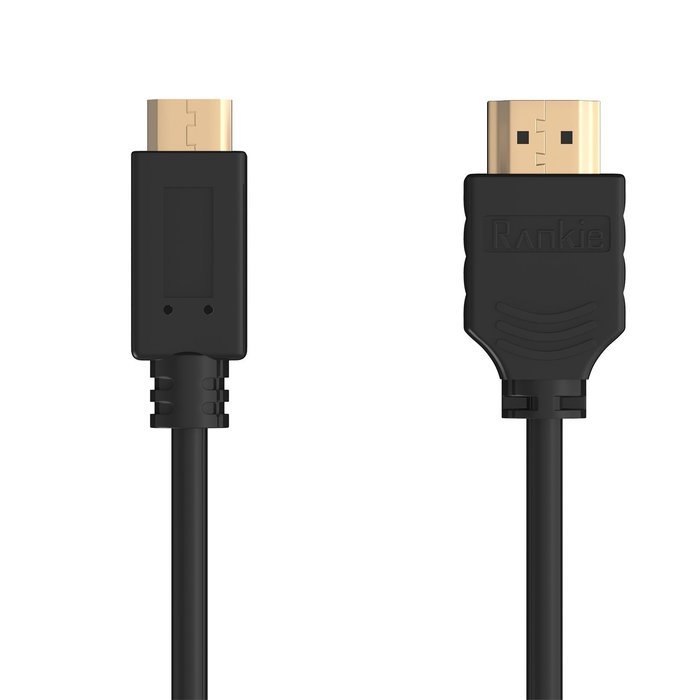 Mini HDMI to HDMI Cable, Rankie 2-Pack High-Speed Mini-HDMI to HDMI Cable - 6 Feet (Black) - R1110D N7