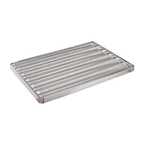 Paderno World Cuisine 33 1/2 Inch by 17 Inch 6 Baguette Perforated Aluminum Pan