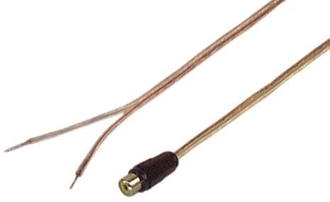 IEC 18 AWG Speaker wire with RCA Female Black adapter 1 feet