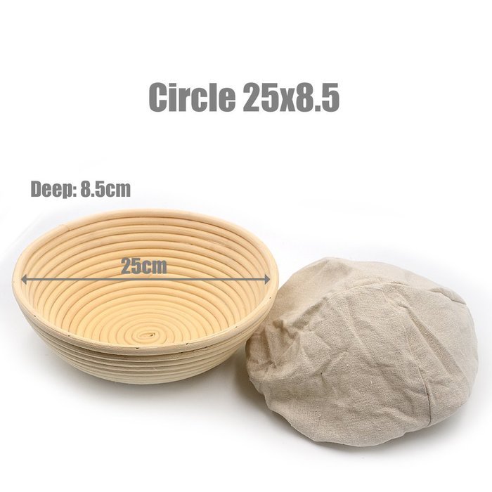AngelaKerry 1pcs 25x25x8cm (1x1x0.3 inch) Square Banneton Brotform Square Bread Proofing Basket Handmade + Cloth... N14