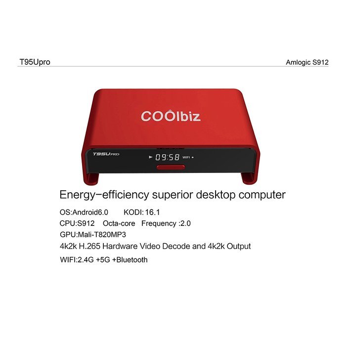 T95U HD TV Box, Lary Intel T95U pro Android 6.0 TV Box Amlogic S912 Octa-core cortex-A53, 2GB DDR3 RAM and 16GB... N8