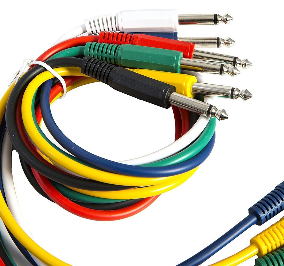 Peavey 3 Foot Colored 1/4 Inch Patch Cables, 6 Pack N3