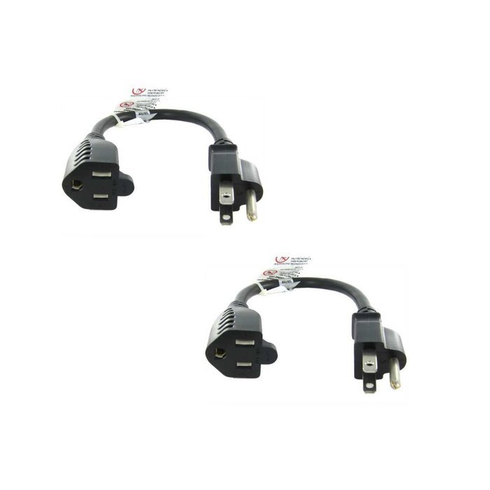 C&E CNE74467 1-Feet 16AWG Outlet Saver Power Extension Cord NEMA 5-15R to NEMA 5-15P, 5-Pack N5