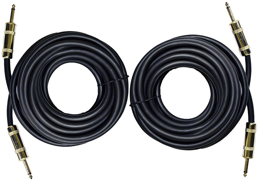 Ignite Pro 2x 1/4" to 1/4" 25 Ft. True 12 Gauge Wire AWG DJ/ Pro Audio Speaker Cable, Pair