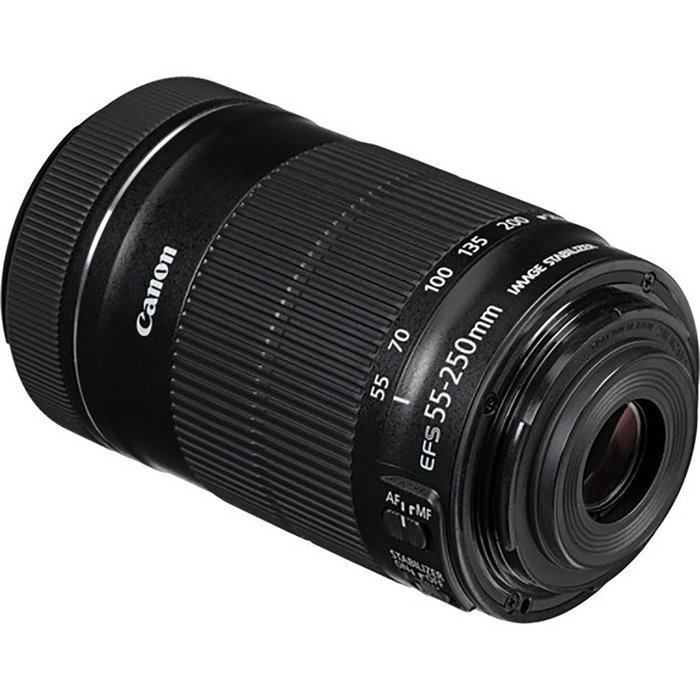 Canon EF-S 55-250mm f/4-5.6 IS STM Lens + 32GB Class 10 High Speed Memory Card + UV Filter + Lens Cap Holder +... N3