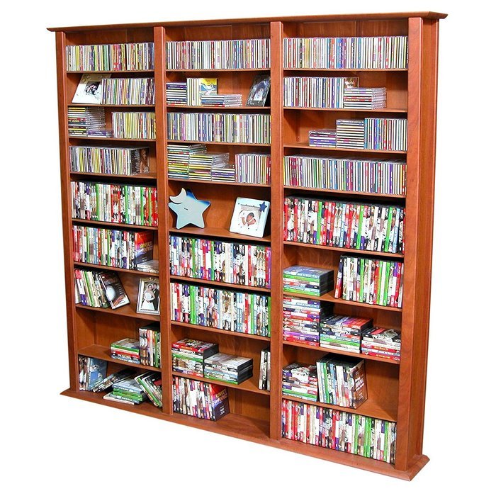 Media Storage Tower-Tall Triple Oak -76" N4