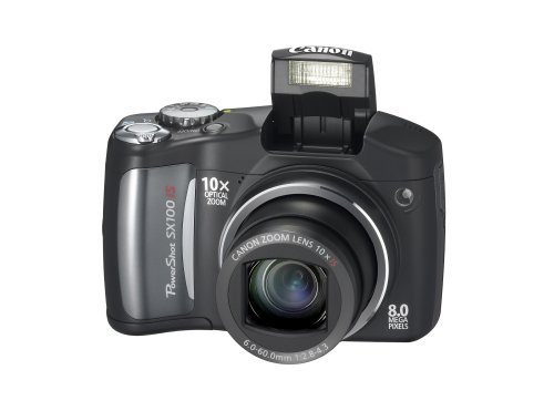 Canon PowerShot SX100IS 8MP Digital Camera with 10x Optical Image Stabilized Zoom (Black) N2