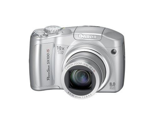 Canon PowerShot SX100IS 8MP Digital Camera with 10x Optical Image Stabilized Zoom (Black) N3