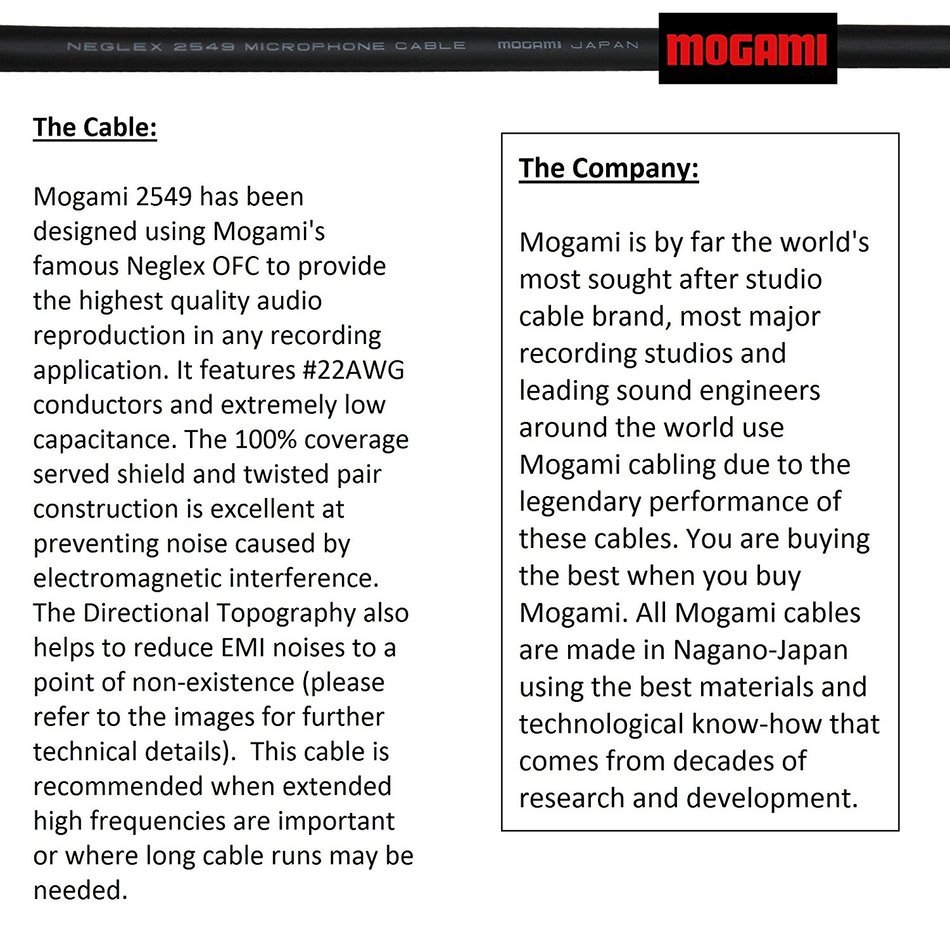 3 Foot RCA Cable Pair - Mogami 2549 Neglex High-Def. Audio Interconnect Cable with Premium Gold plated Locking... N3