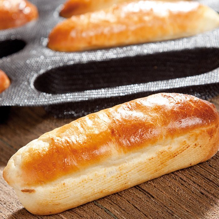 Yilove Non-stick Perforated Silicone Bread Baking Mold,4 loaf Molds N14