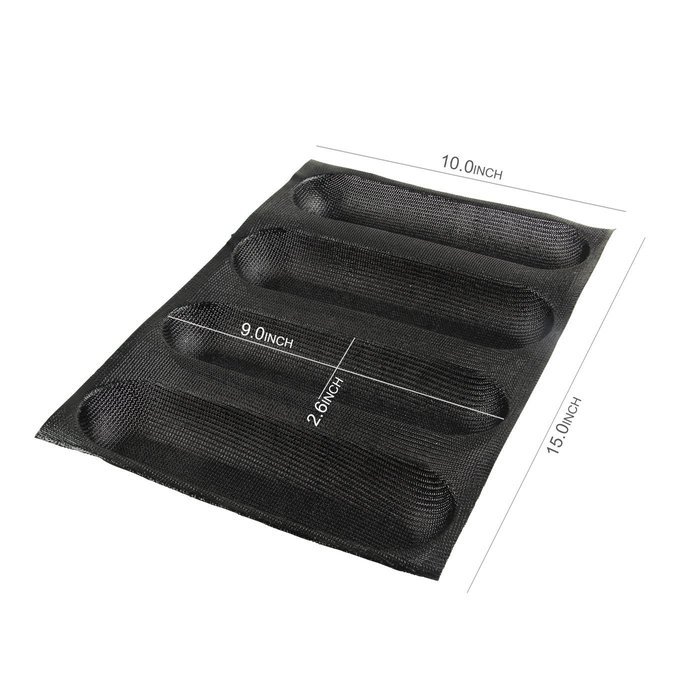 Yilove non stick perforated silicone bread baking mold 4 loaf molds n16