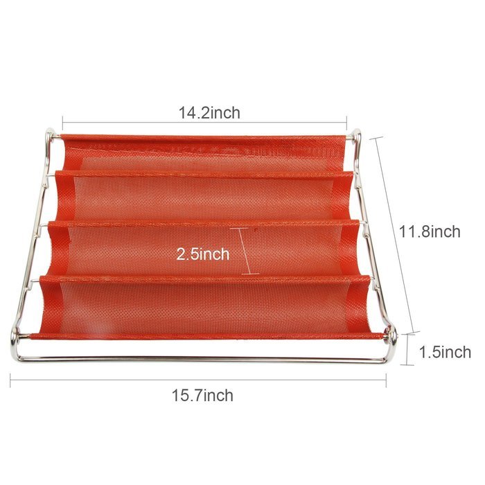 Yilove Non-stick Perforated Silicone Bread Baking Mold,4 loaf Molds N18