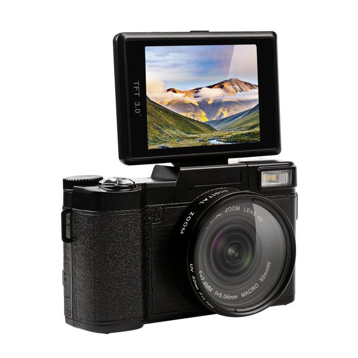 Ckeyin 3.0-Inch TFT LCD Full HD 1080P Digital Camera with 24MP 4X Digital Zoom and 0.43X Wide Angle Lens and UV... N7