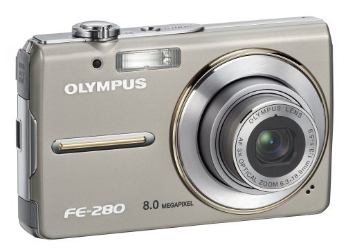 Olympus Stylus FE-280 8MP Digital Camera with Dual Image Stabilized 3x Optical Zoom (Silver) N4