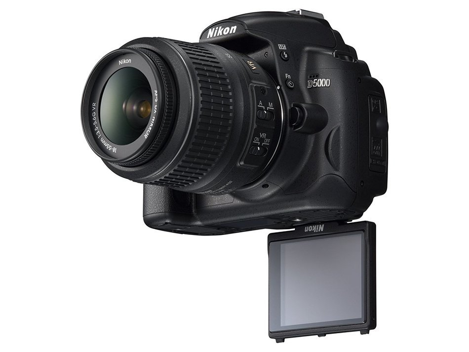 Nikon D5000 12.3 MP DX Digital SLR Camera with 18-55mm f/3.5-5.6G VR Lens and 2.7-inch Vari-angle LCD N14