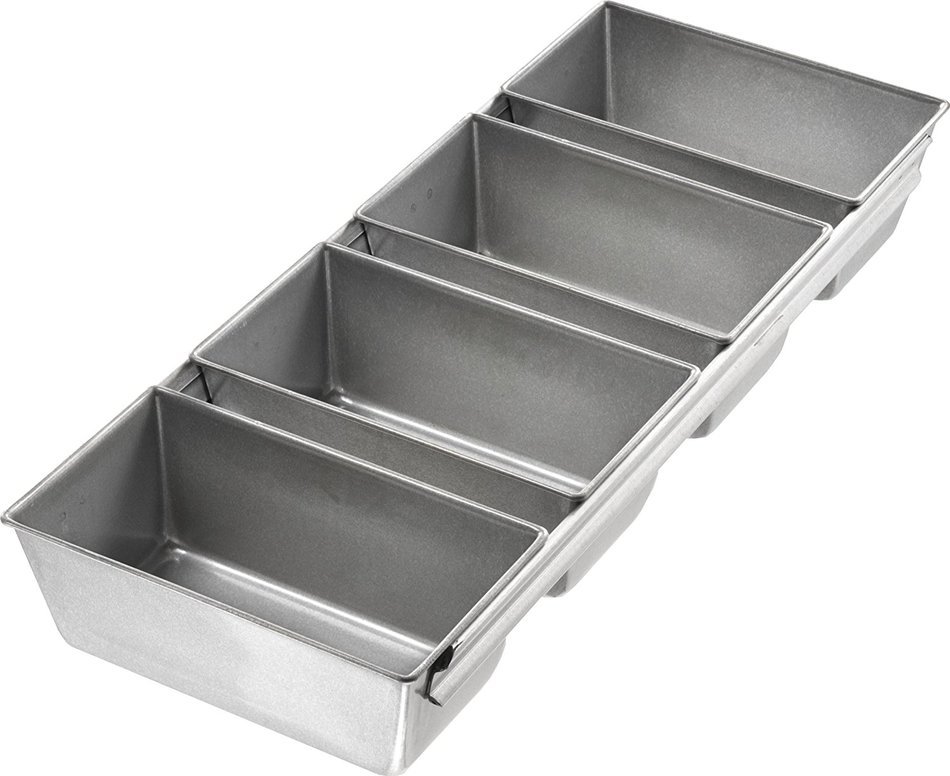USA Pan Bakeware Aluminized Steel Strapped Mini Loaf Pan, Set of 4 N2