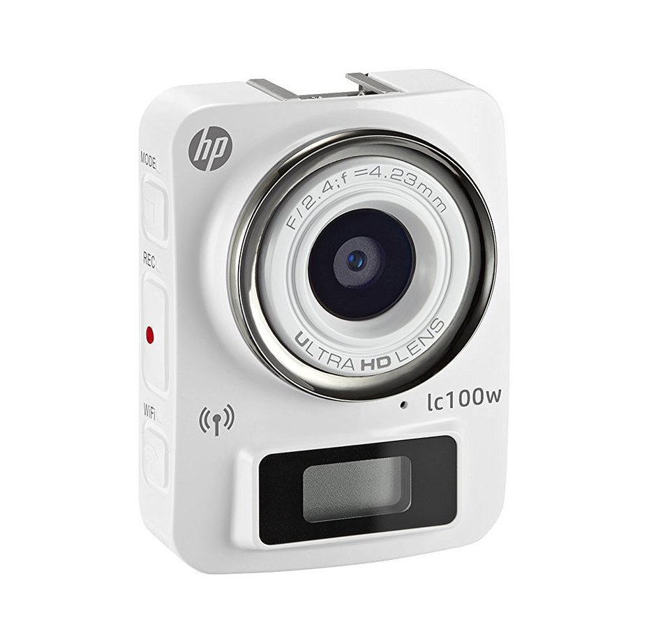 HP Life Cam (lc100w) Mini 4k Full HD 1080p Water Resistant Camera with Waterproof Case, White (HPD-LC100W-VP) N3