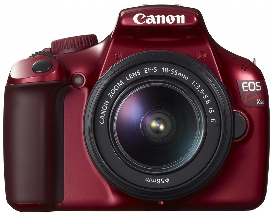 Canon Digital SLR Camera EOS Kiss X50 with EF-S18-55mm IS II Lens Kit (Black) - International Version (No Warranty) N7